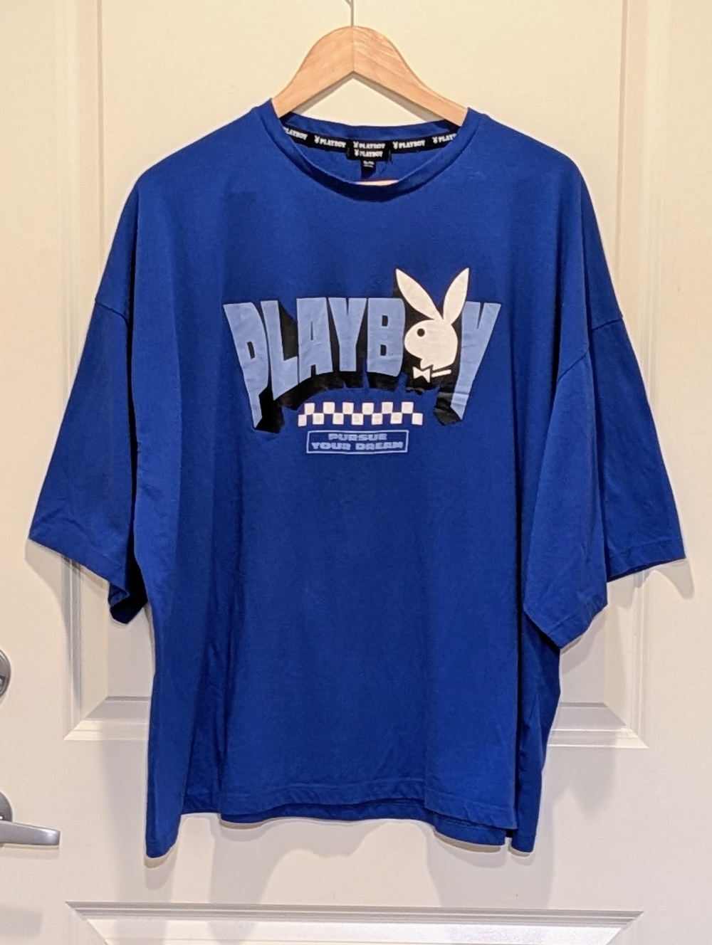 EUC Playboy XL Royal Blue Cotton Blend Tee with Bunny Logo